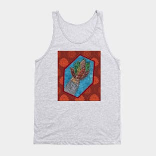 Autumn Leaves on Lounge Background Tank Top